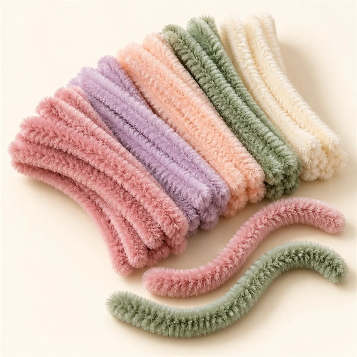 Illustration of Plush chenille stems